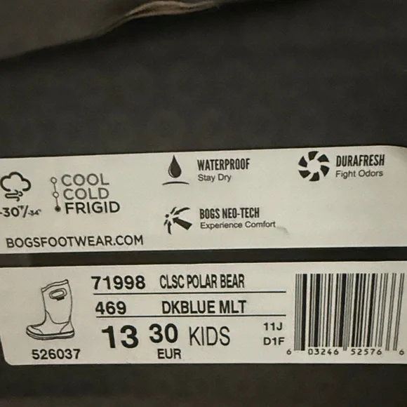 Bogs Kids' Navy and Orange Animal Print Snow/All Weather Boots - Boys - Picture 2 of 2